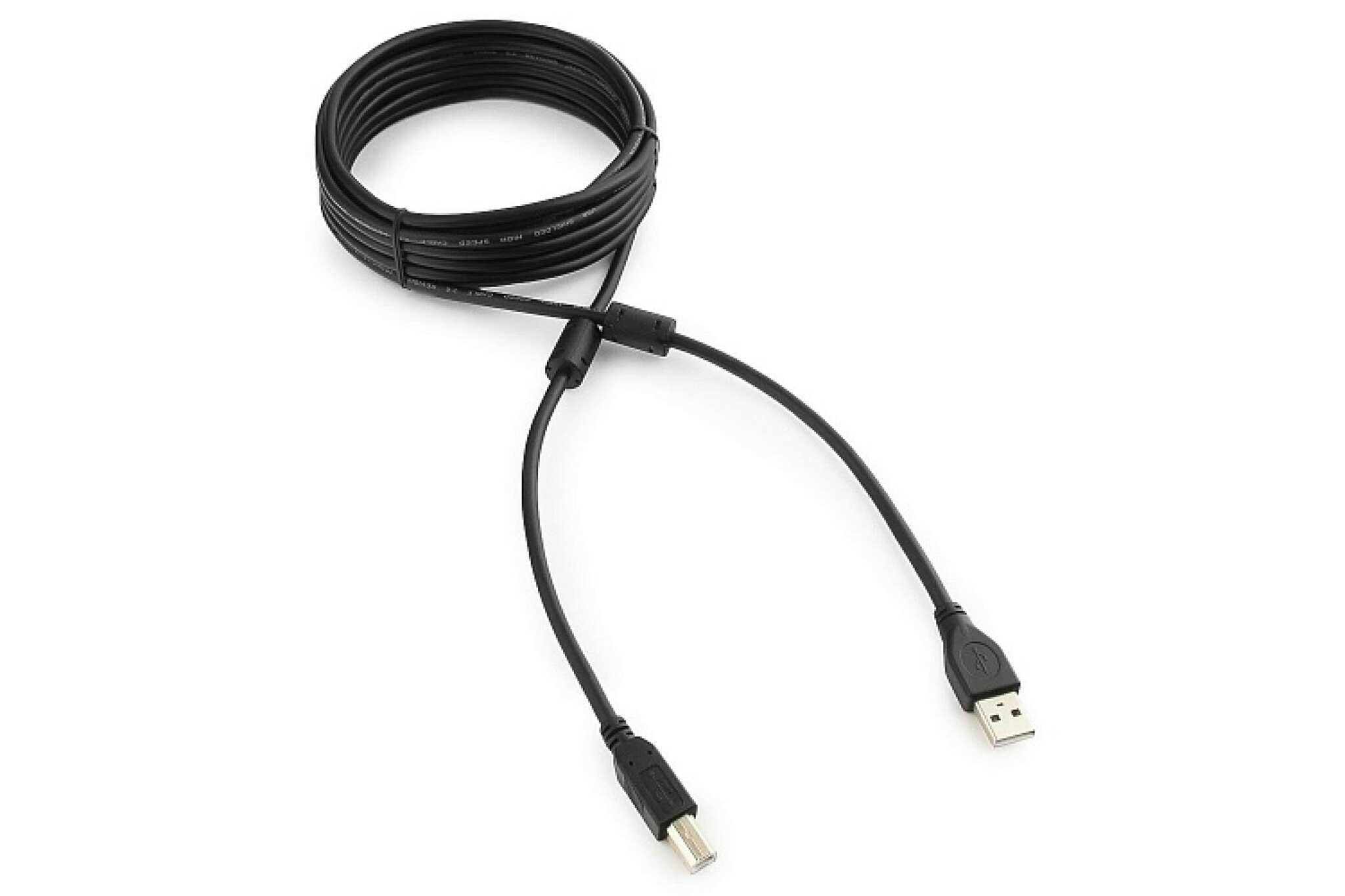 Cablexpert Кабель Cablexpert USB 2.0 Pro, AM/BM, 4.5 м, экранированный, 2 ферритовых кольца, черный, пакет CCF2-USB2-AMBM-15