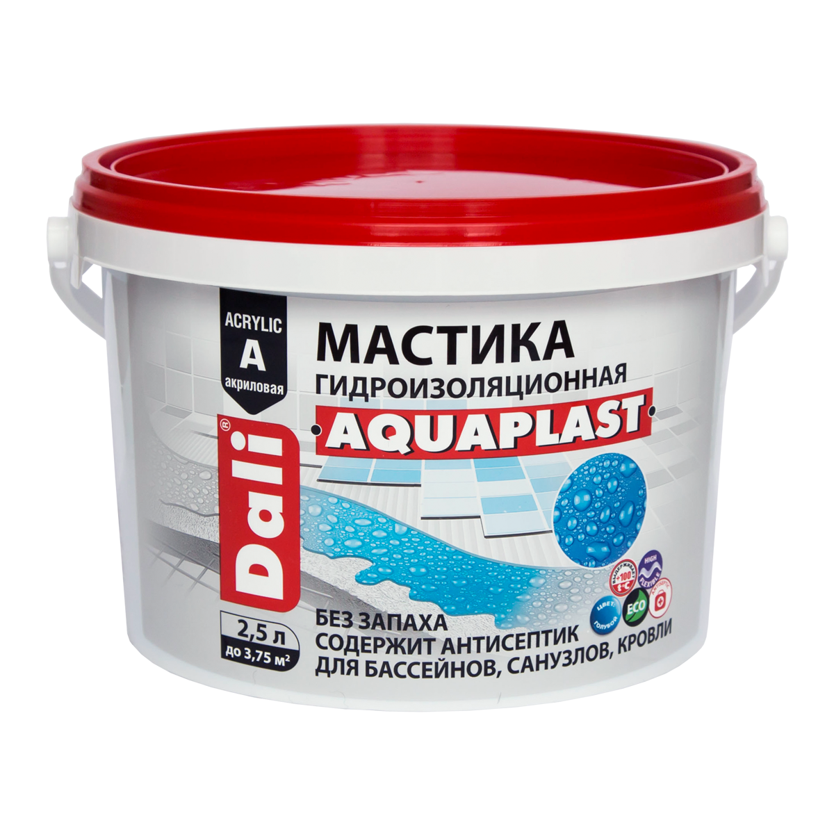 мастика DALI Aquaplast гидроизоляционная 5л голубая, арт.20230 - фото №1