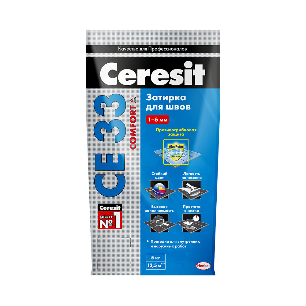 Затирка Ceresit CE 33 Comfort №01, белая, 5 кг