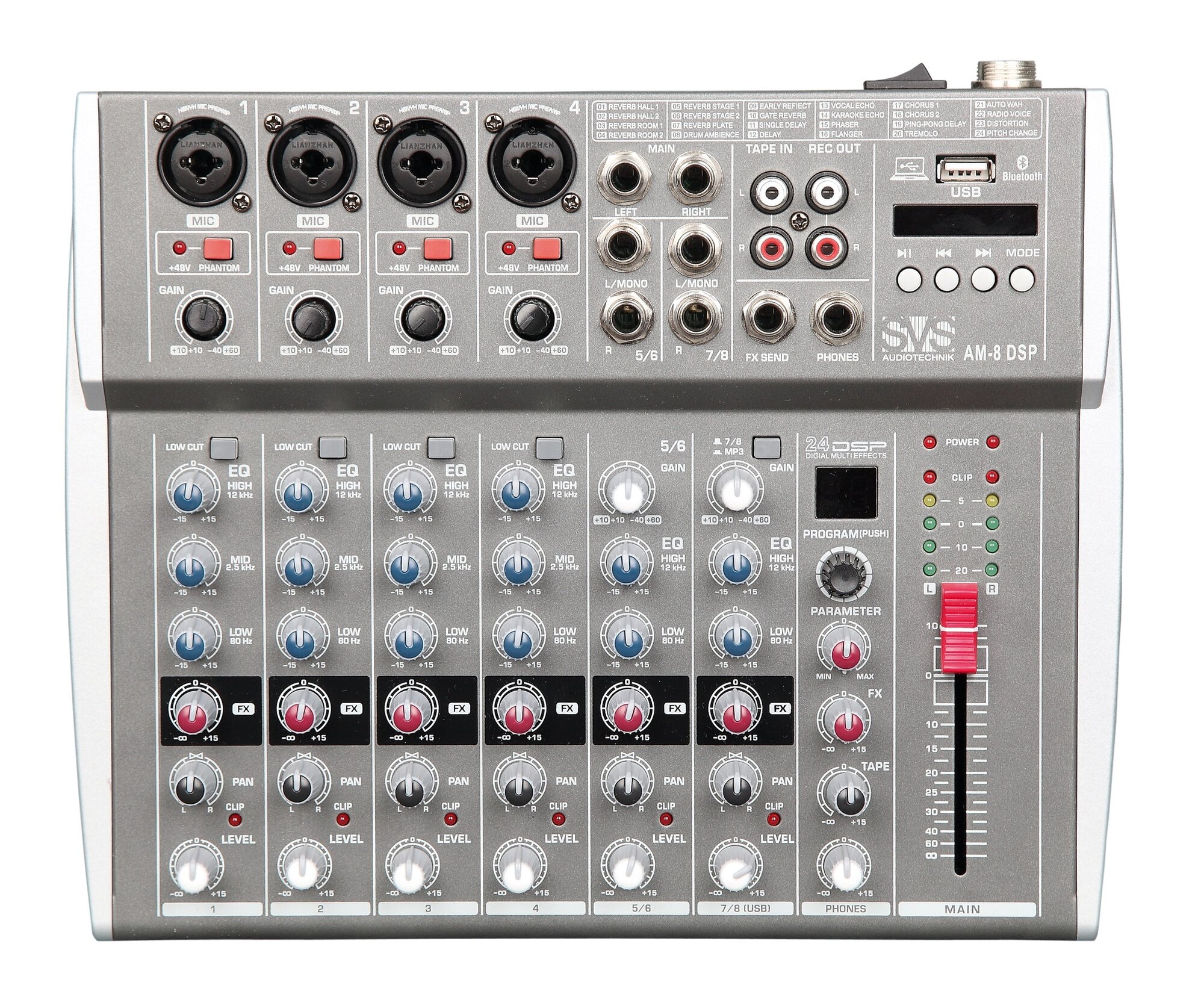 SVS Audiotechnik mixers AM-8 DSP Микшерный пульт аналоговый 8-канальный