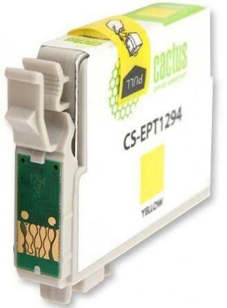 Картридж струйный Cactus CS-EPT1294 желтый для Epson B42/BX305/BX305F/BX320/BX525/BX625/SX420/SX425/SX525/SX623 (10мл) CS-EPT1294