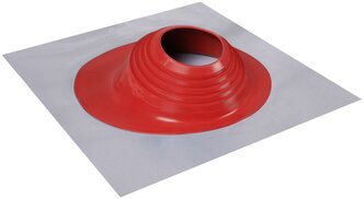 Кровельный проходник для дымохода (№2) (200-280мм) угловой, Алюминий + силикон (Красный)