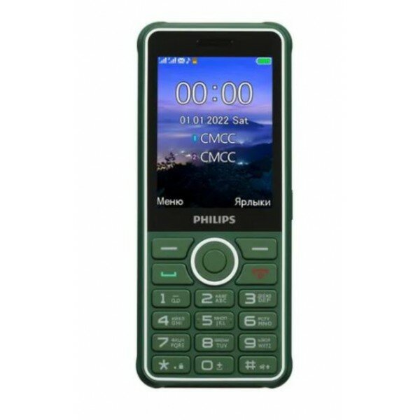 Мобильный телефон Philips E2301 Xenium зеленый моноблок 2Sim 2.8 240x320 0.3Mpix GSM900/1800 FM microSD