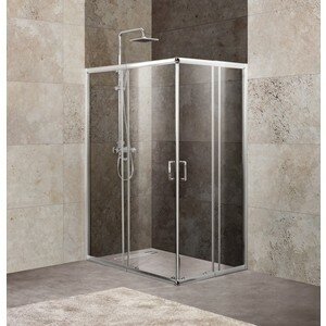 Душевой уголок BelBagno Unique AH-2 115-100х90-75 прозрачный, хром (UNIQUE-AH-2-100/115-75/90-C-Cr)