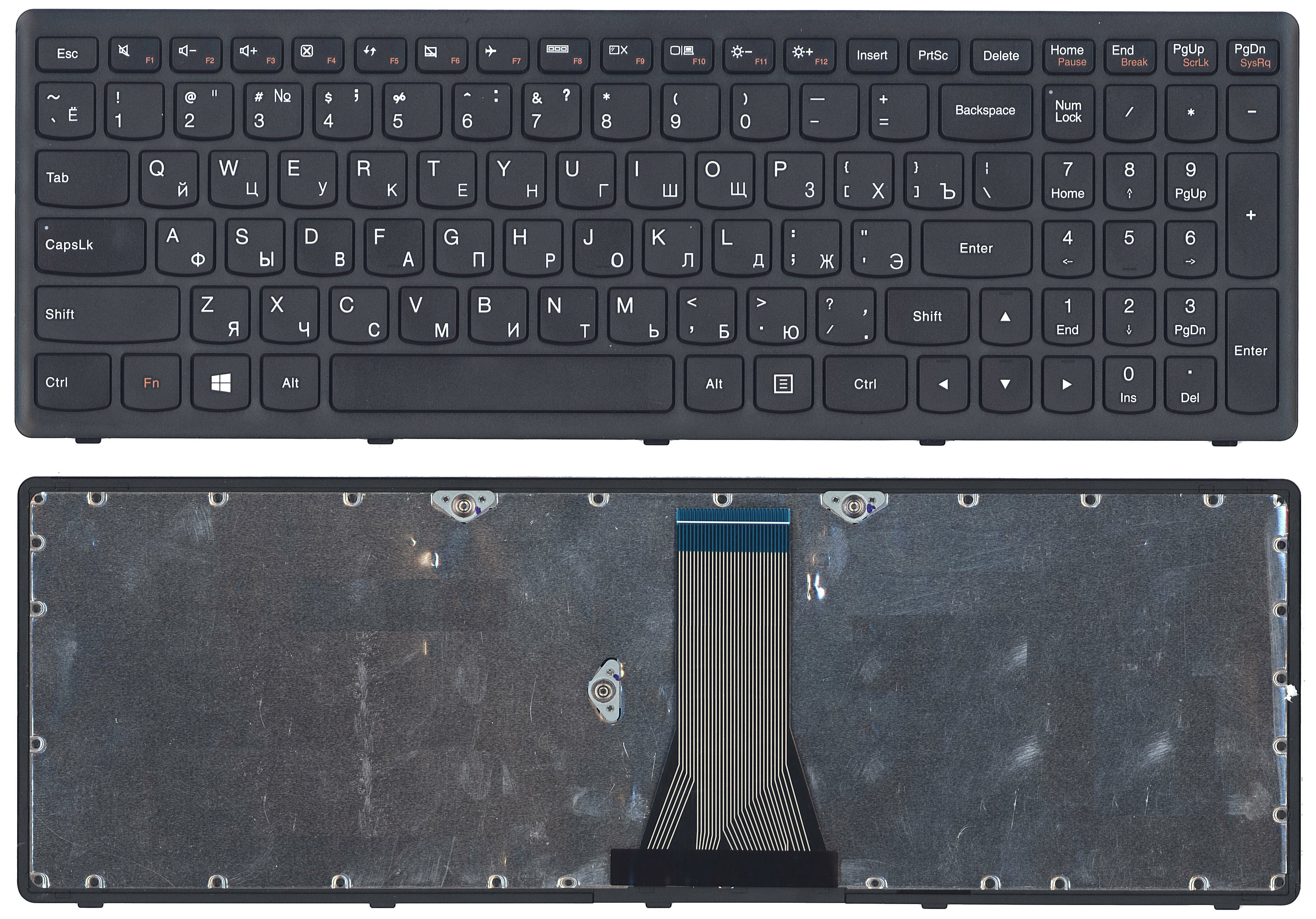Клавиатура для ноутбука Lenovo G505s Z510 черная с черной рамкой