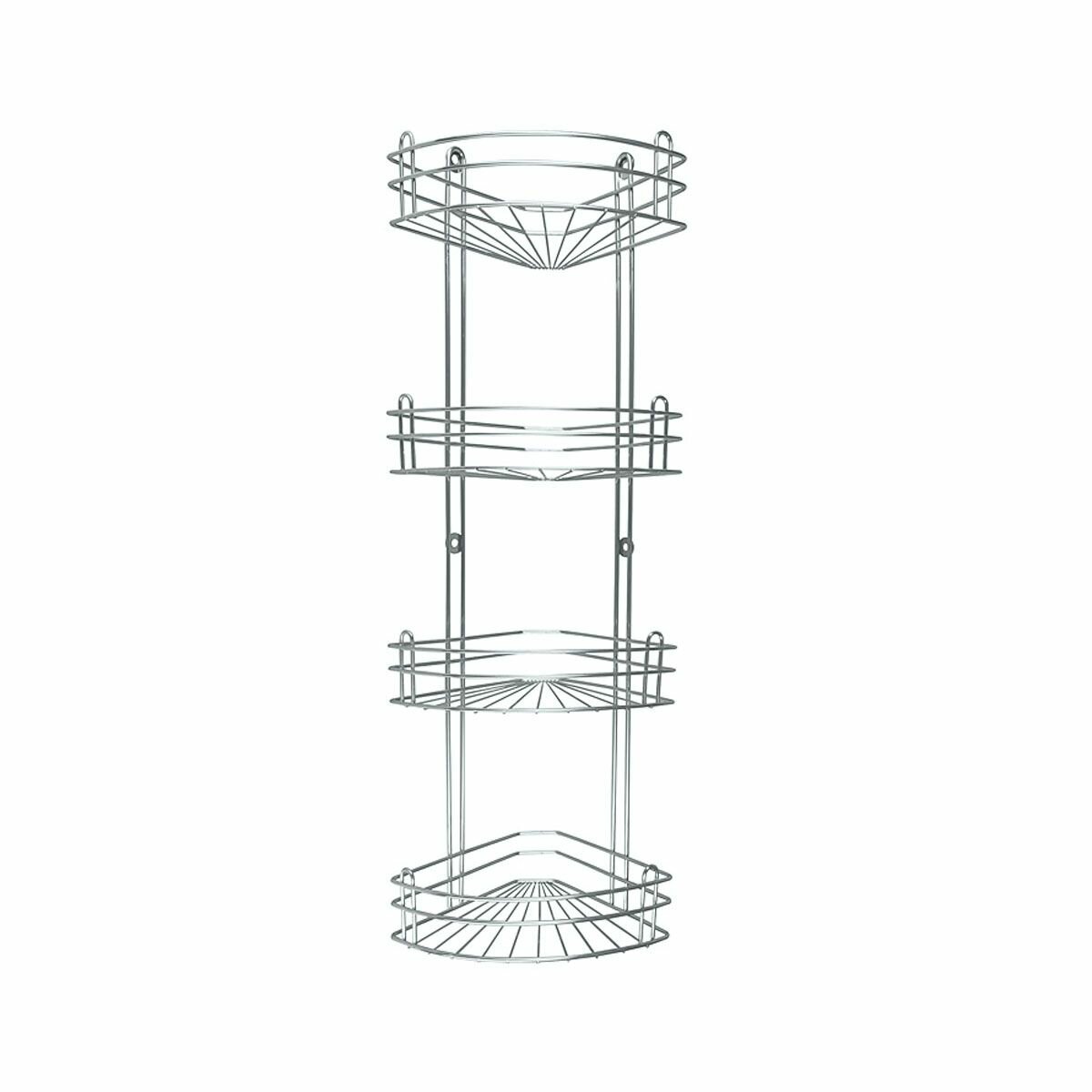 RUS-385026-4 Zn Полка для ванной 4-ярусная угловая, Rosenberg - фотография № 1