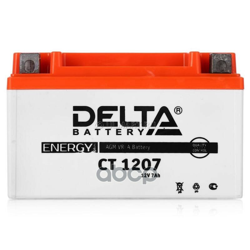 Аккумулятор Delta Battery Мото Agm 7 А/Ч Прямая L+ 150x86x94 En105 А DELTA battery арт. CT1207