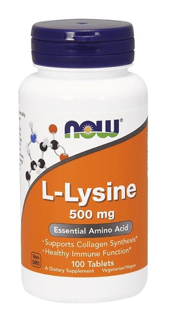 NOW L-Lysine 500 mg, 100 таб.