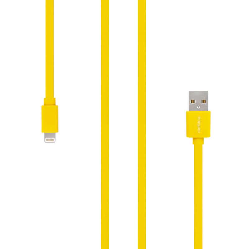 Кабель Rombica Digital MR-01 Yellow USB - Apple Lightning (MFI) плоский ПВХ 1м жёлтый