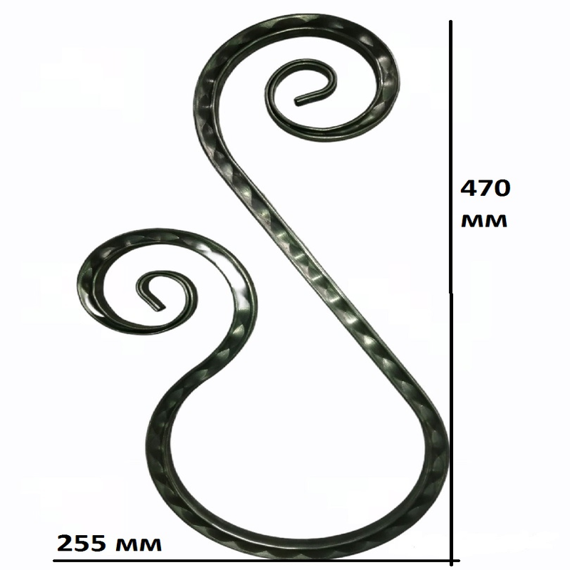 Элемент ковки из металла Обратный завиток 470х255х15 мм, Набор 4 шт - фотография № 2