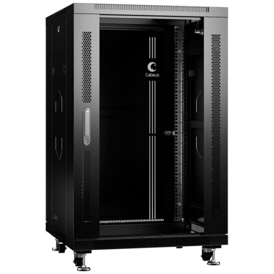 Шкаф серверный Cabeus SH-05C-18U60/100-BK 18U 1000мм дверь стекло, черный