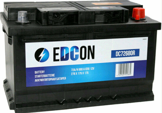 Аккумуляторная батарея EDCON евро 72Ah 680A
