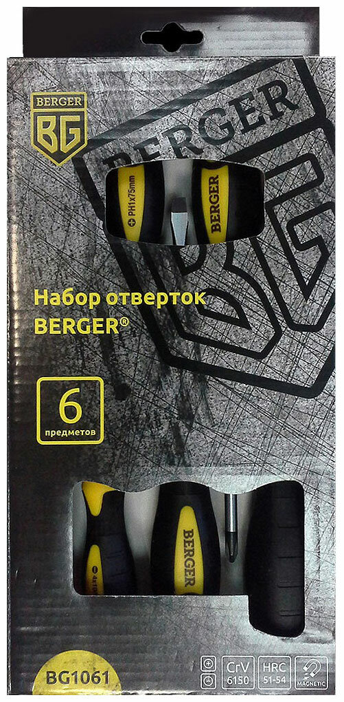 Набор отверток BERGER BG1061 6 предм.