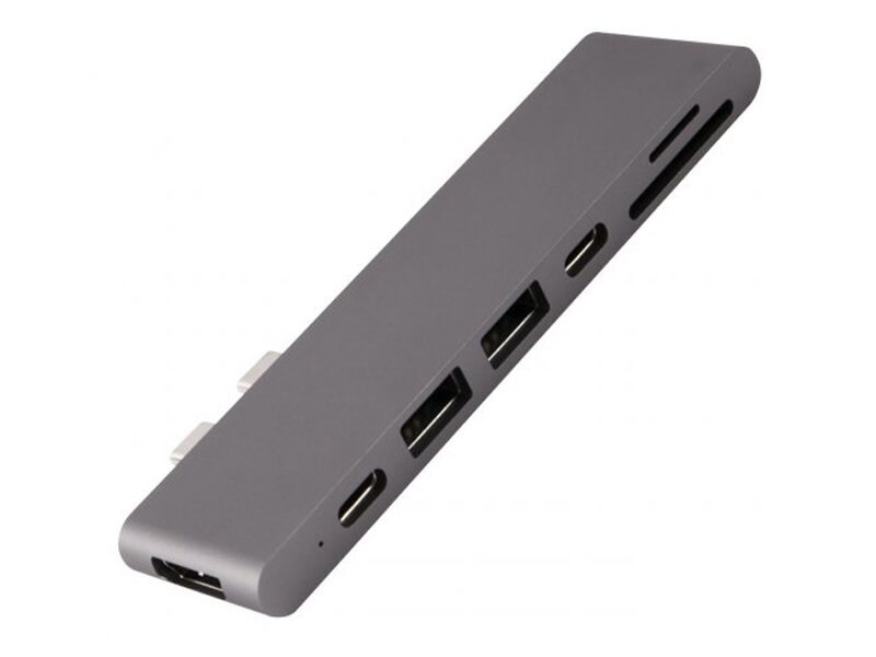 Адаптер Barn&Hollis Multiport Adapter USB Type-C 7 in 1 для MacBook Grey УТ000027061 - фото №1