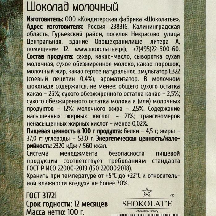 Шоколад молочный "С Новым годом и Рождеством" ретро, мальчик и девочка, 100 г - фотография № 2