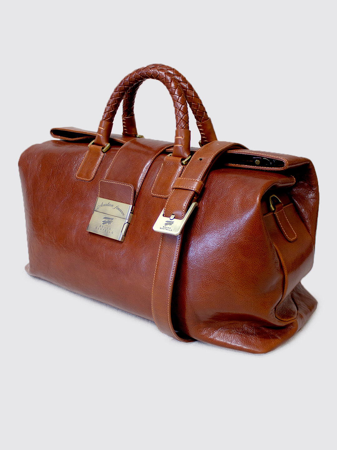 Дорожная сумка кожаная с клатчем в комплекте Bruno Bartello D-0005, коричневая - фотография № 3