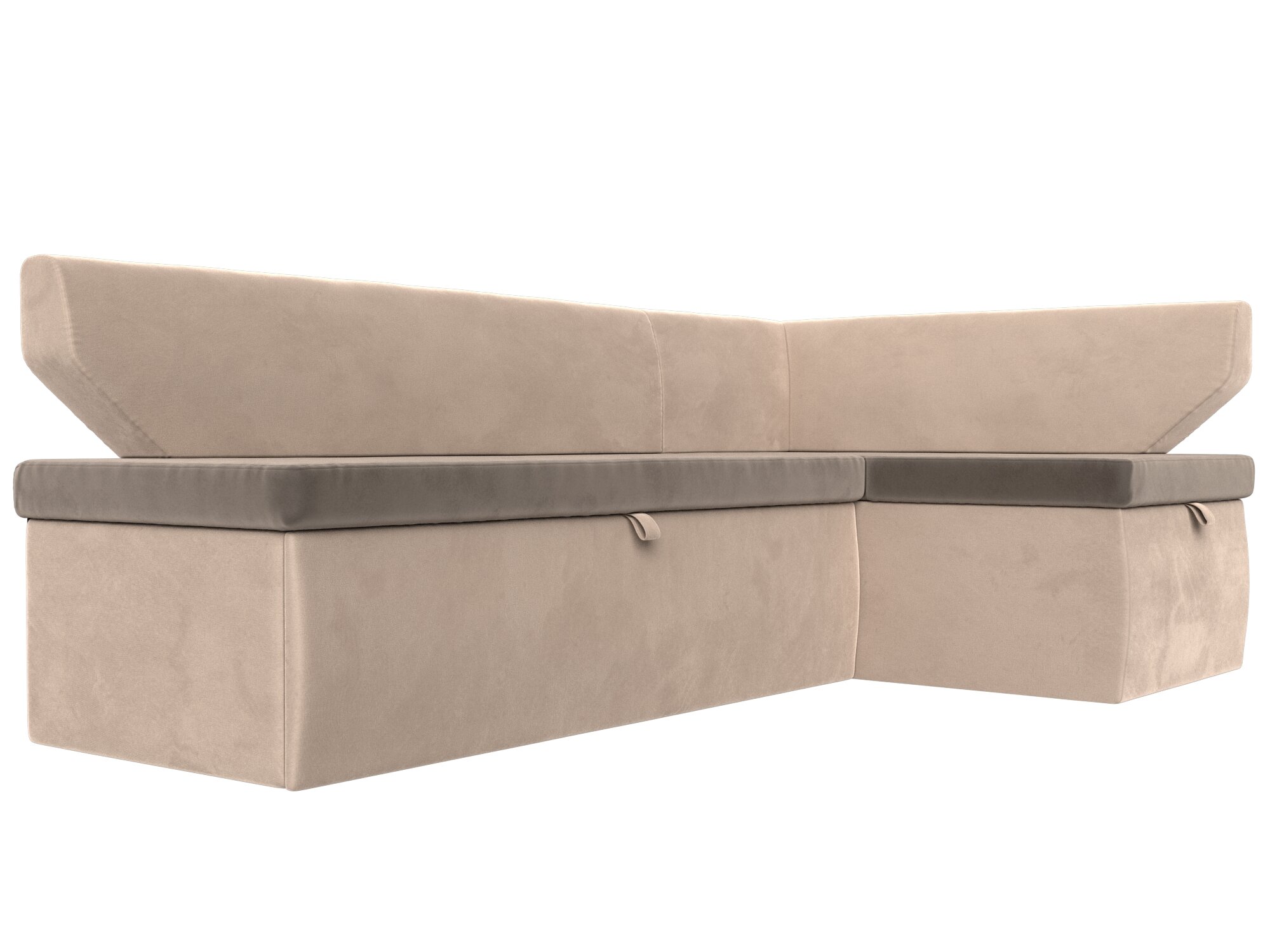 Кухонный угловой диван Омура правый угол, Велюр, Модель 113200 - фотография № 3
