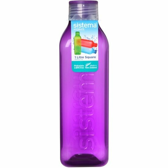 Бутылка SISTEMA квадратная 1л фиолетовая (890)