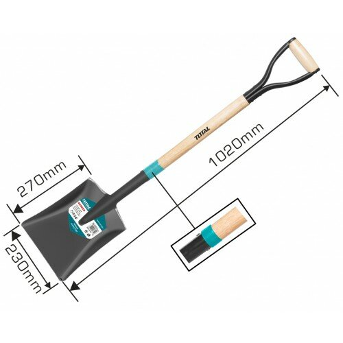 Лопата совковая с черенком 23см*27см 1020мм THTHW0102 TOTAL