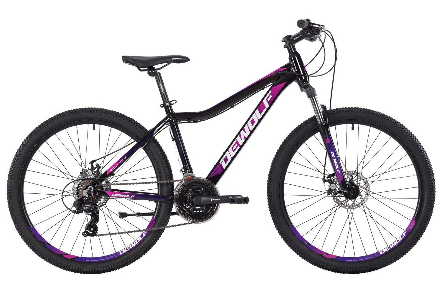 Женский велосипед Dewolf Ridly 30 W, год 2021, цвет Черный-Фиолетовый, ростовка 16