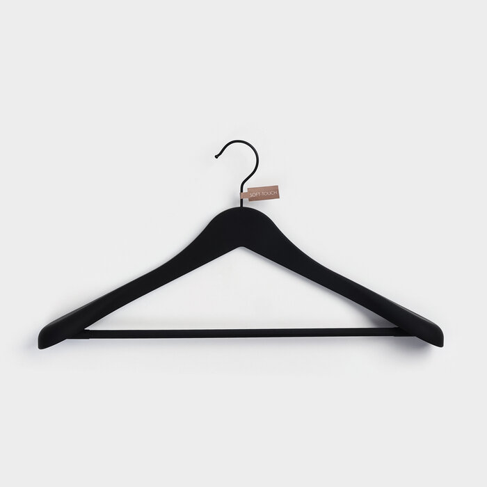 фото LaDо́m Плечики - вешалка с перекладиной LaDо́m Soft-touch, 45×23×4,8 см