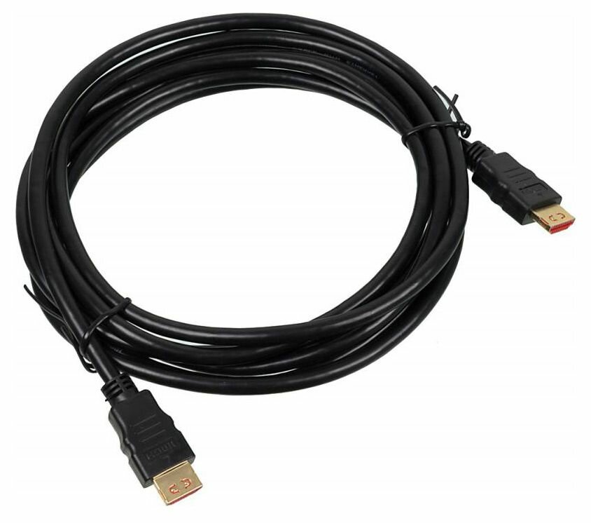 Кабель аудио-видео Buro HDMI (m)-HDMI (m) 3м контакты позолото черный (BHP HDMI V14 3M LOCK)