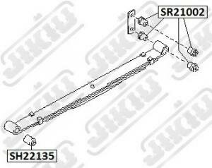 Сайлентблок рессоры Jikiu SH22135 Nissan: 5504501N00