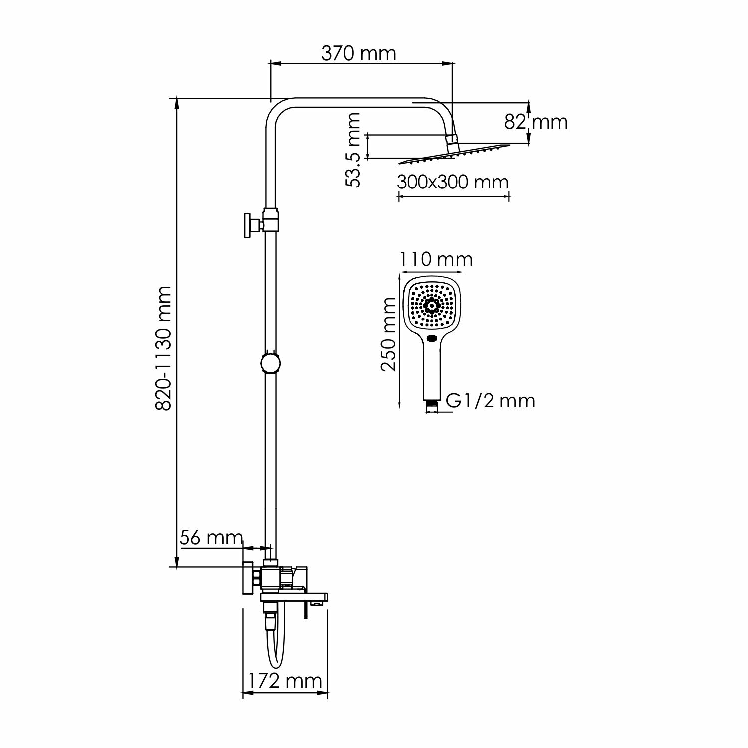 Душевая система для ванны WasserKRAFT (A177.118.065.087.CH) - фотография № 2