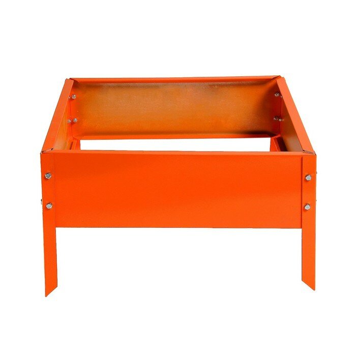 Greengo Клумба оцинкованная, 50 × 50 × 15 см, оранжевая, «Квадро», Greengo - фотография № 1