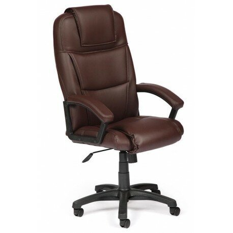 Кресло офисное BERGAMO экокожа, коричневый