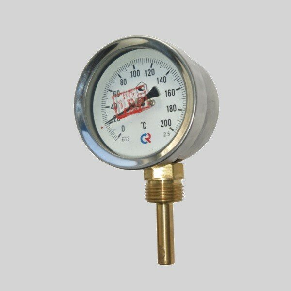 Термометр биметаллический 1/2"х120С Ф80 вертик. Santehas