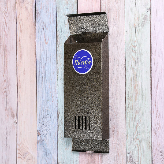 Romanoff Ящик почтовый без замка (с петлёй), вертикальный, «Узкий», бронзовый - фотография № 3