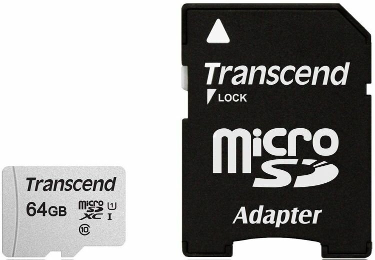 Карта памяти 64GB Transcend TS64GUSD300S-A