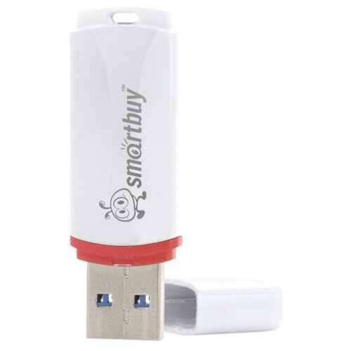 USB 2.0 Flash Drive 16GB SmartBuy Crown, белый