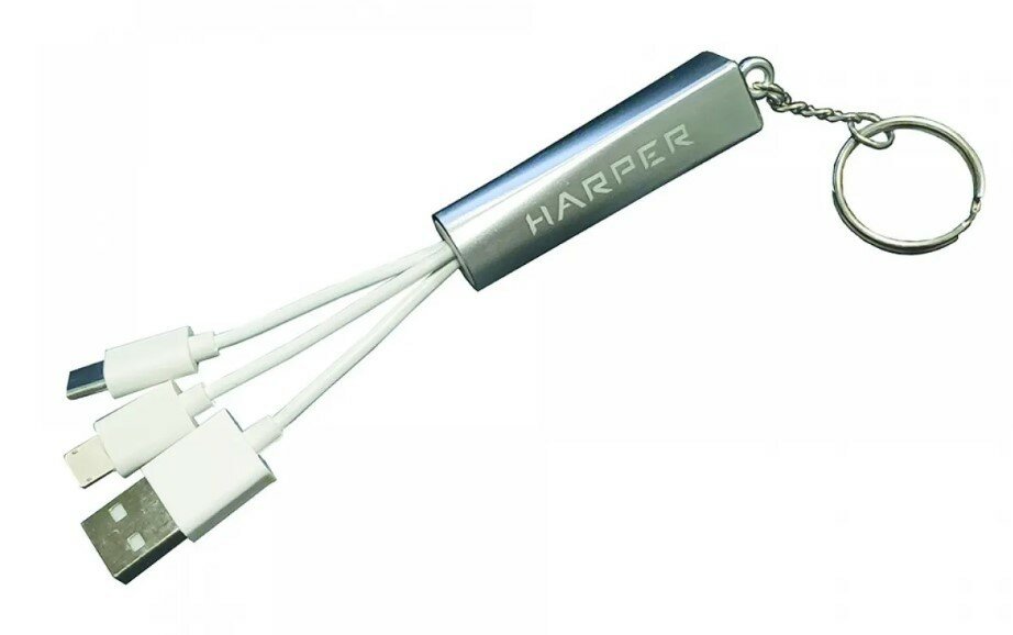 Harper (cc-31) Брелок-кабель USB AM --) USB-C/Lightning .