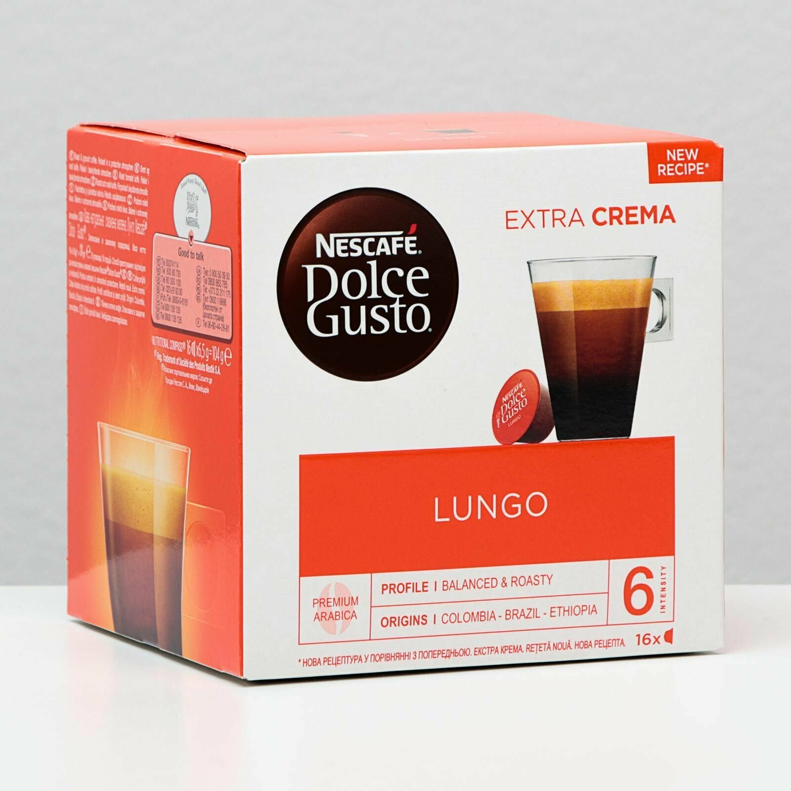 Кофейные капсулы NESCAFE DOLCE GUSTO LUNGO 6 x 16 / Нескафе Дольче Густо Лунго 96 шт - фотография № 5