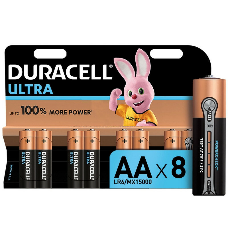 Батарейки Duracell Ultra пальчиковые AA LR6 (8 штук в уп) 5004807 957576