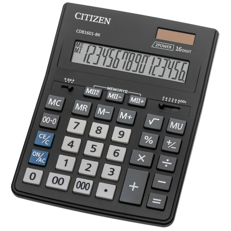 Калькулятор настольный полноразмерный CITIZEN BusinessL CDB1601-BK 16р.Чер 480261 D-316