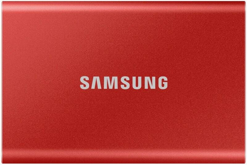 Внешний жесткий диск 1Tb SSD Samsung T7, PCIe USB3.2/Type-C Metallic Red Retail (MU-PC1T0R/WW)