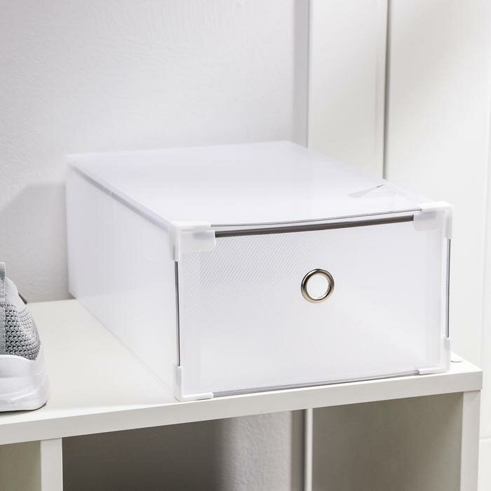 Короб для хранения выдвижной «Моно», 34×22×13 см, цвет белый - фотография № 1