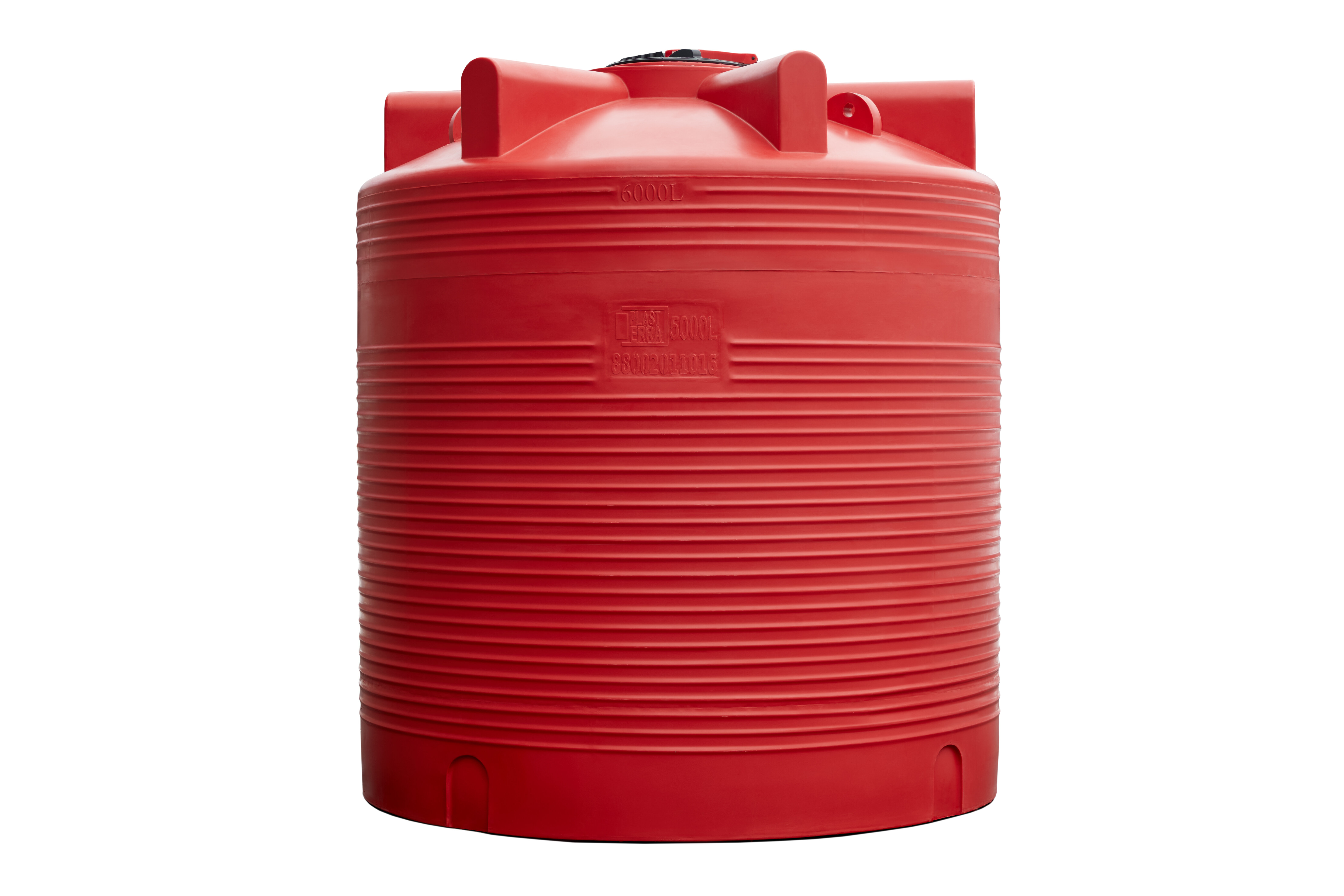 Емкость бочка пластиковая вертикальная 6000 л. (стационарная) красная ПластЕрра