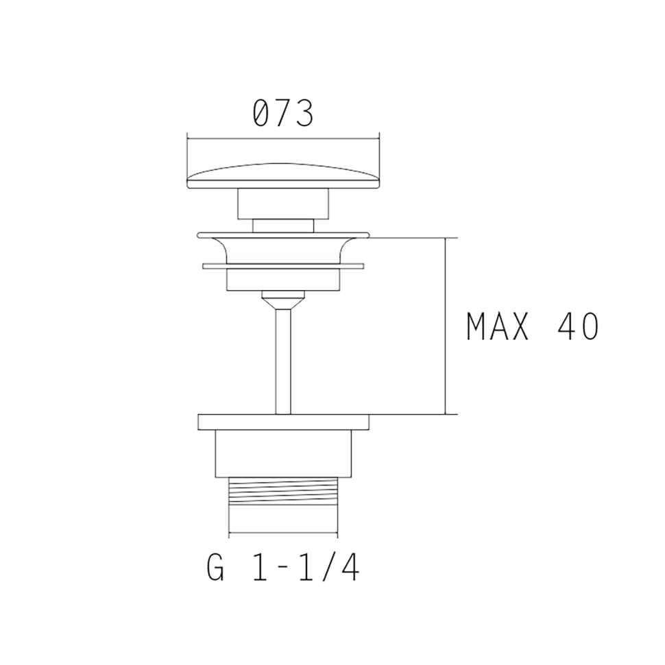 Донный клапан click-clack AXA с керамической крышкой, серый матовый - фотография № 3