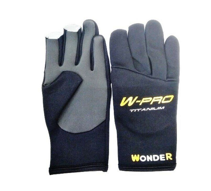 Перчатки Wonder W-PRO Titanium FGL-016 р-р XXXL, чёрные, 3 обрез. пальца, неопрен