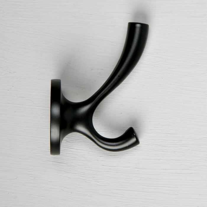 CAPPIO Крючок мебельный CAPPIO CONE, двухрожковый, цвет черный - фотография № 4