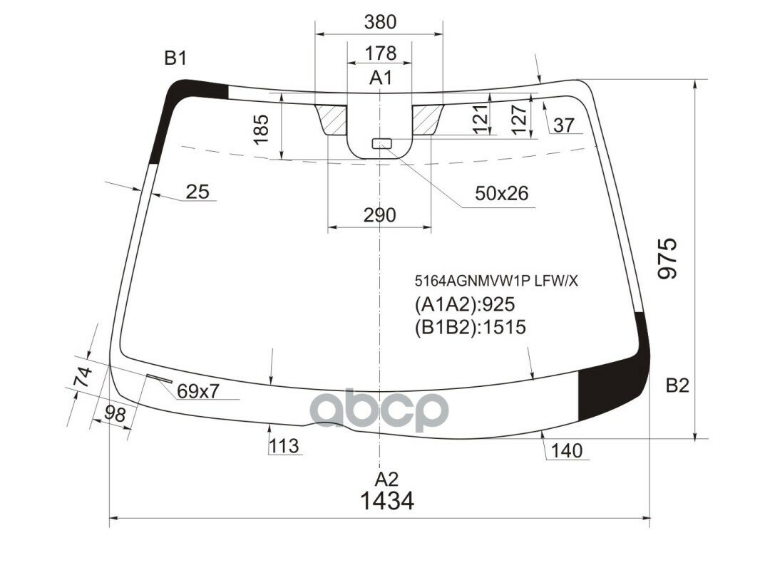 Стекло Лобовое + Дд Mazda 6 4/5d 02-07 XYG арт. 5164AGNMVW1P LFW/X