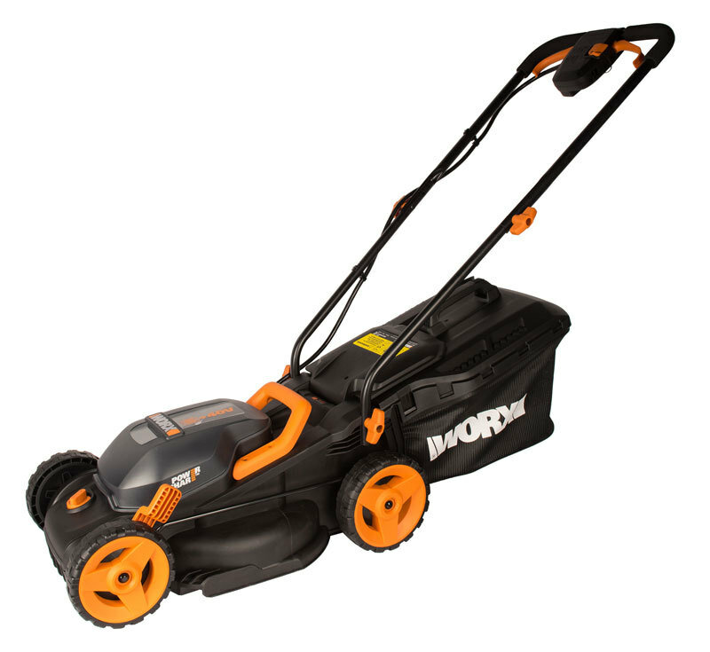 Газонокосилка аккумуляторная WORX WG779E, 40В, 34 см, 2*2,5 Ач, двойное ЗУ 2x1A