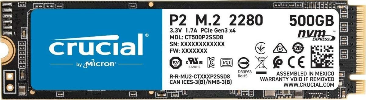 Ssd m.2 nvme 500gb crucial p2