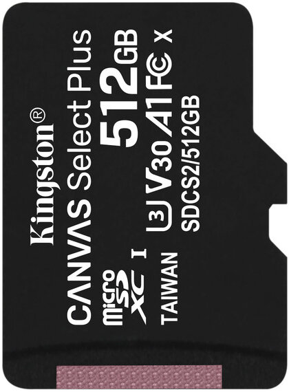 Флеш карта microSDHC 512GB microSDXC Class10 Kingston Canvas Select без адаптера