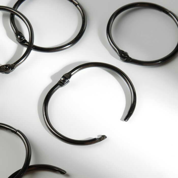 Кольцо для карниза, d = 35/40 мм, 10 шт, цвет чёрный никель - фотография № 1