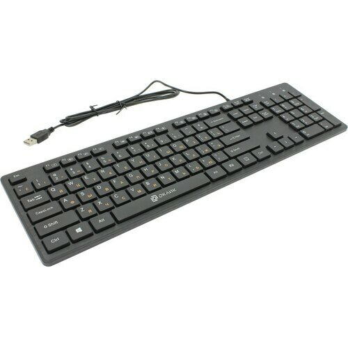 Клавиатура OKLICK , USB, черный + черный - фото №1